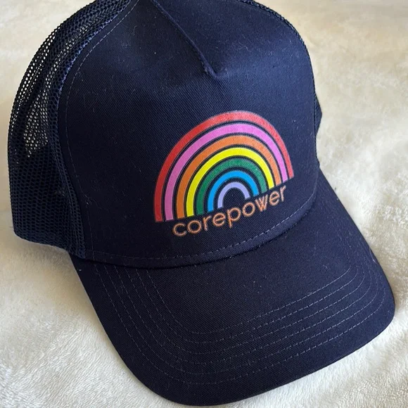 Corepower Navy Trucker Hat with Rainbow Logo - Picture 1 of 3